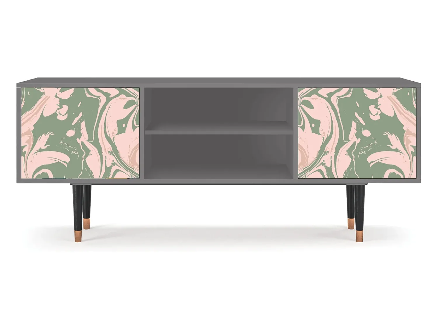 Móvel De Tv* Mueble de TV - 170х69х48 cm - T2 - Aquarelle, Cinza Cinzento