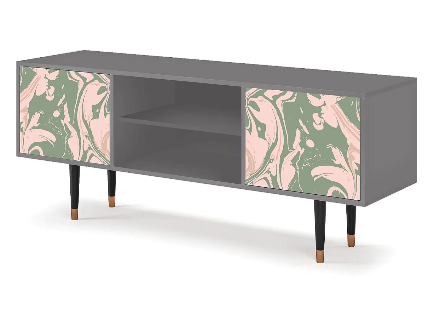 Móvel De Tv* Mueble de TV - 170х69х48 cm - T2 - Aquarelle, Cinza Cinzento