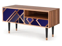 Mueble de TV - 115х59х48 cm - T3 - Aquamarine Getsby, Nogueira^ Móvel De Tv