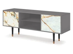 Móvel De Tv| Mueble de TV - 170х69х48 cm - T2 - Areiay Marble, Cinza Cinzento