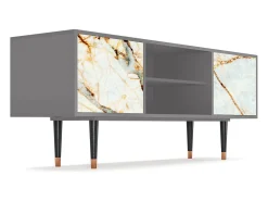 Móvel De Tv| Mueble de TV - 170х69х48 cm - T2 - Areiay Marble, Cinza Cinzento