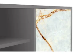Móvel De Tv| Mueble de TV - 170х69х48 cm - T2 - Areiay Marble, Cinza Cinzento