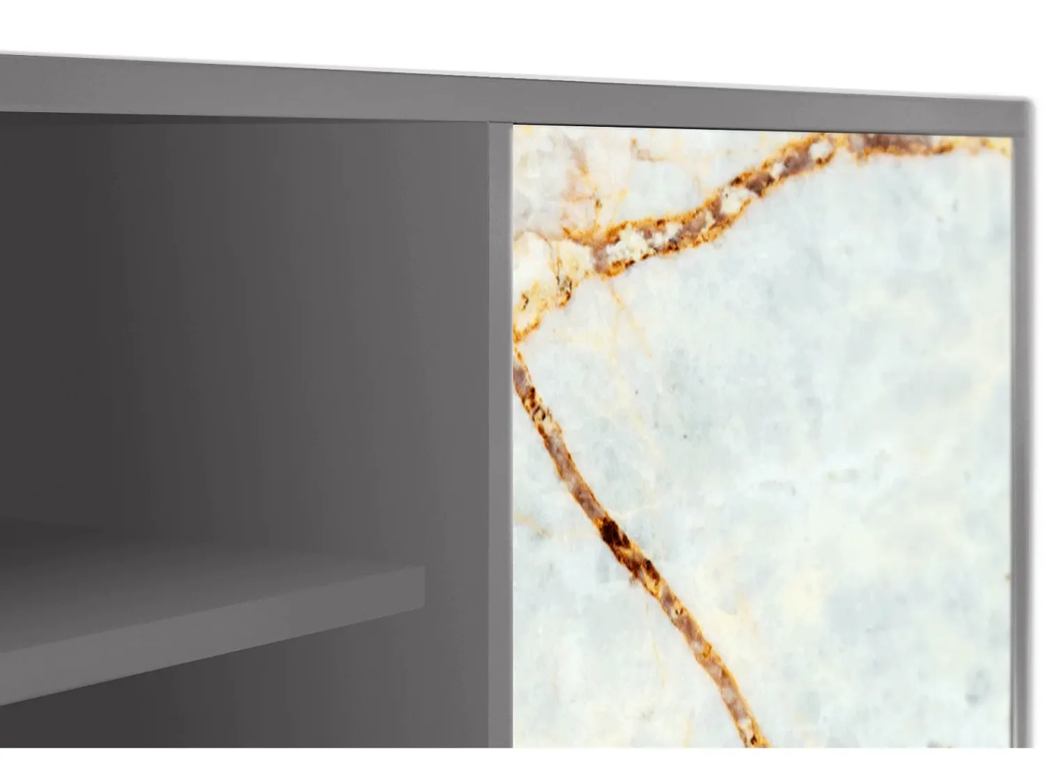 Móvel De Tv| Mueble de TV - 170х69х48 cm - T2 - Areiay Marble, Cinza Cinzento
