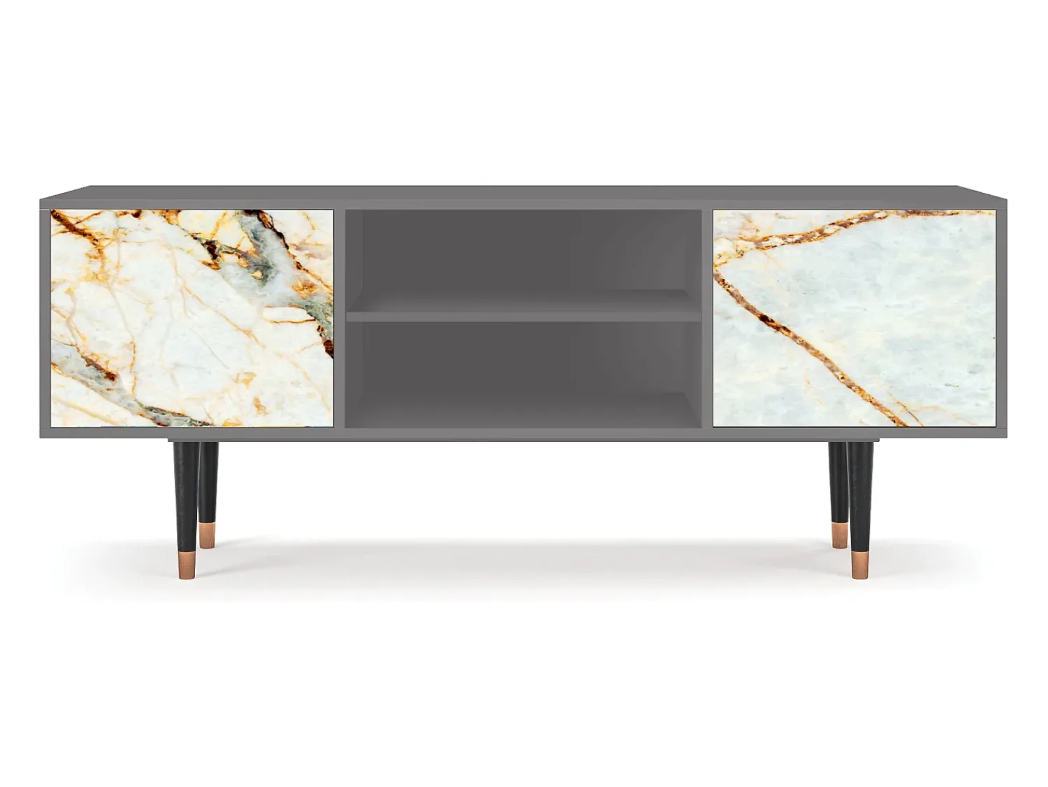Móvel De Tv| Mueble de TV - 170х69х48 cm - T2 - Areiay Marble, Cinza Cinzento