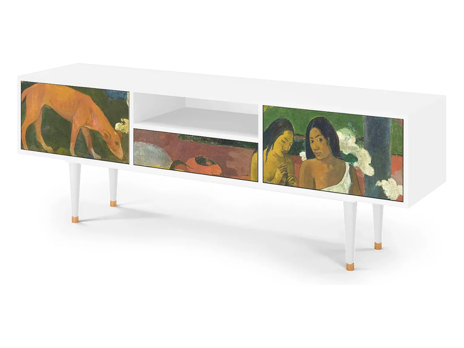 Móvel De Tv| Mueble de TV - 170х59х41 cm - T6 - Arearea , Branco Bege