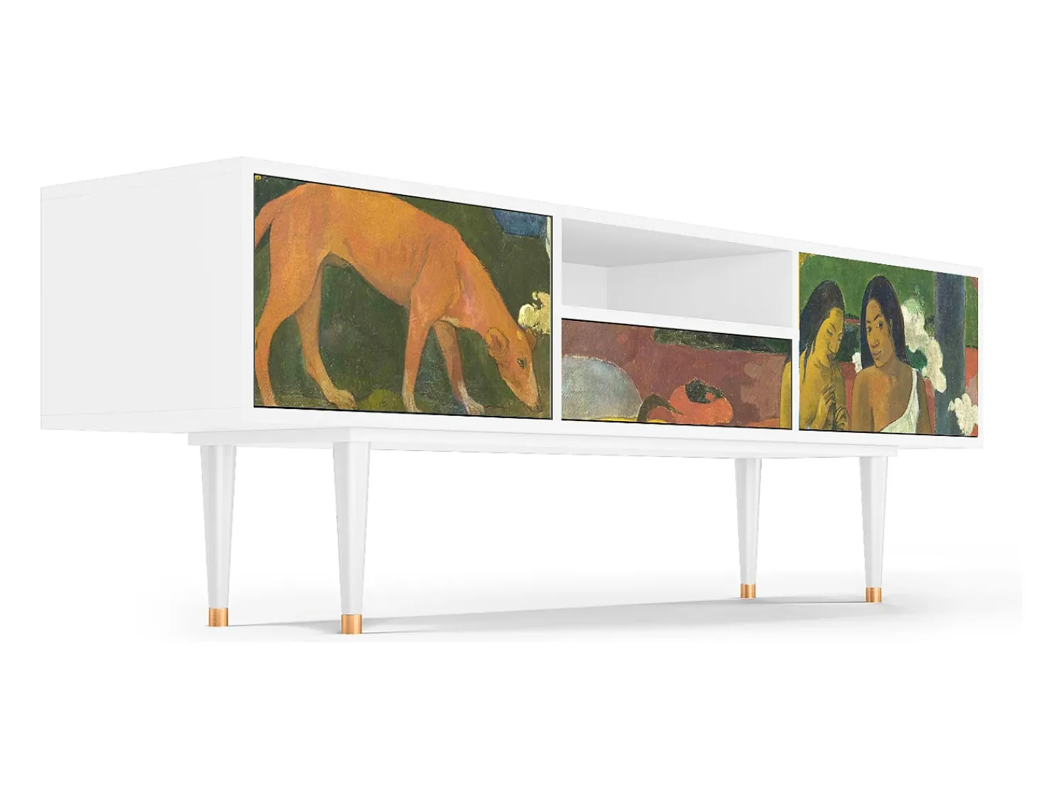 Móvel De Tv| Mueble de TV - 170х59х41 cm - T6 - Arearea , Branco Bege