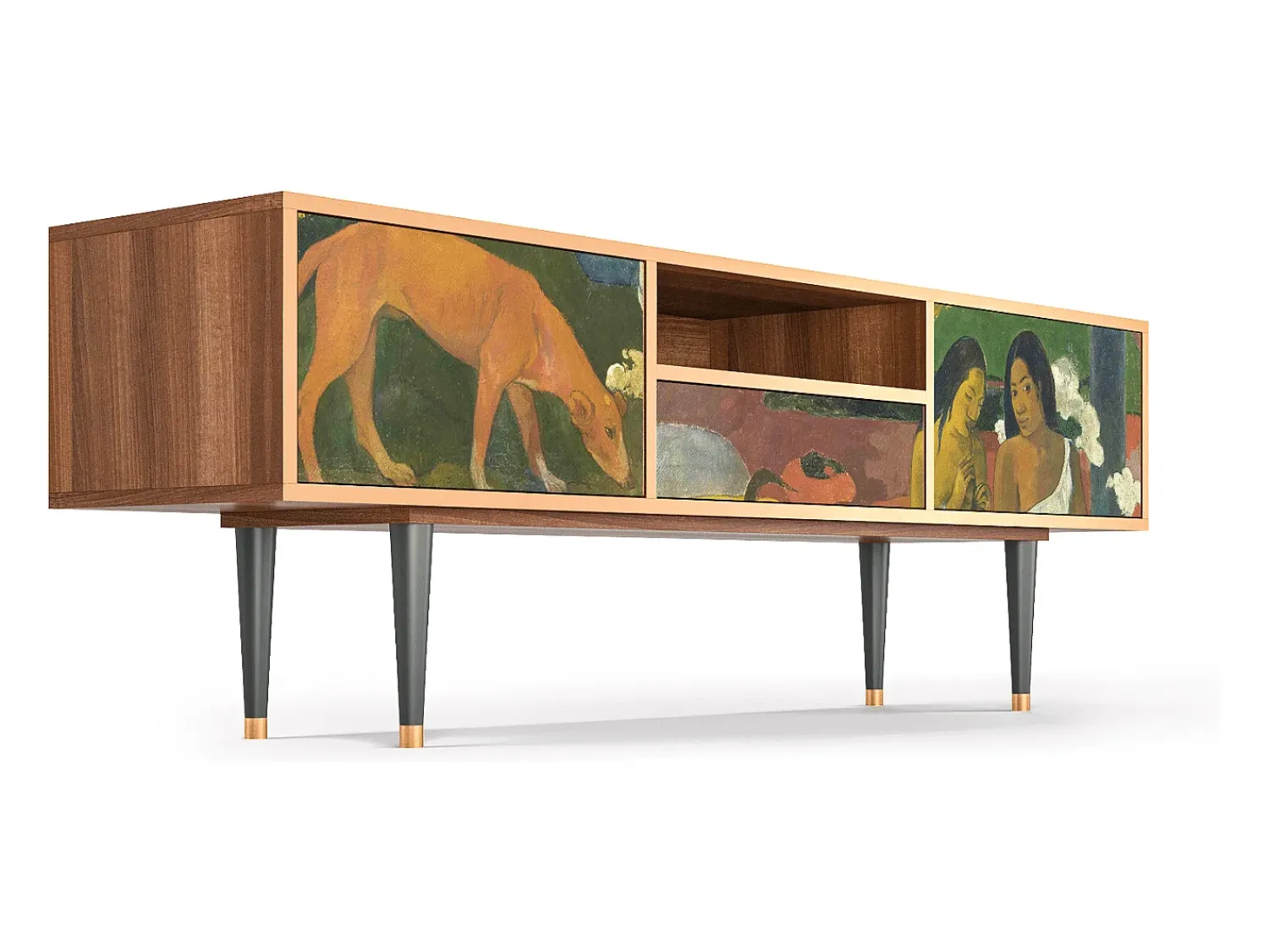 Mueble de TV - 170х59х41 cm - T6 - Arearea , Nogueira^ Móvel De Tv
