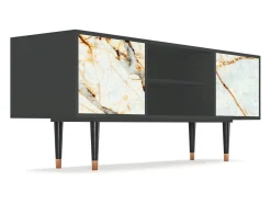 Discount Mueble de TV - 170х69х48 cm - T2 - Areiay Marble, Antracite Cinza antracite