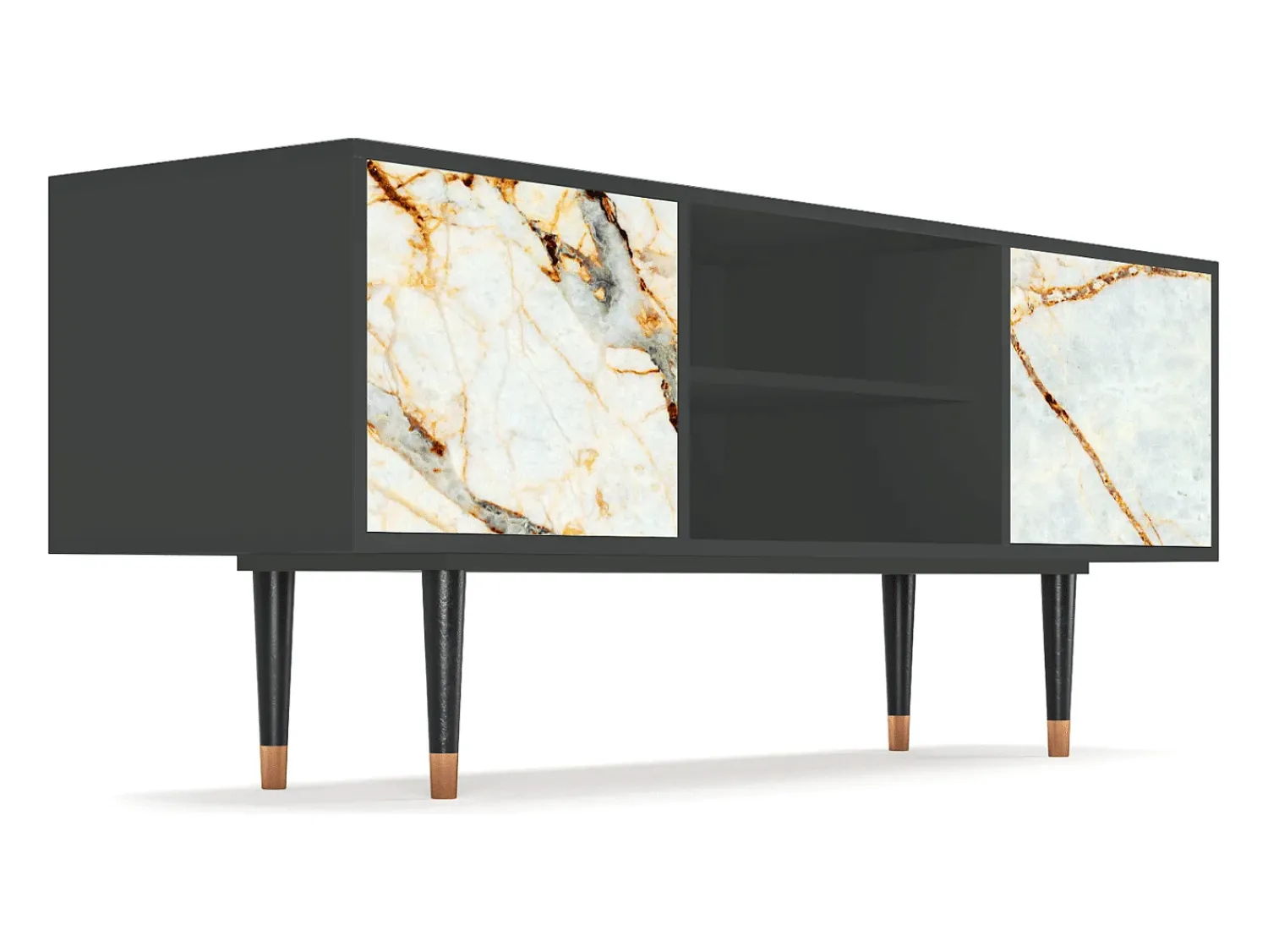 Discount Mueble de TV - 170х69х48 cm - T2 - Areiay Marble, Antracite Cinza antracite