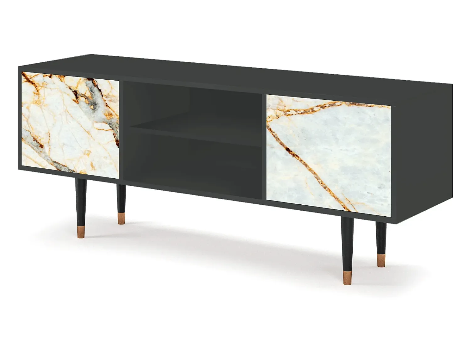 Discount Mueble de TV - 170х69х48 cm - T2 - Areiay Marble, Antracite Cinza antracite