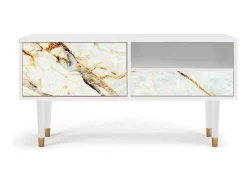 Móvel De Tv| Mueble de TV - 115х59х48 cm - T3 - Areiay Marble, Branco Bege