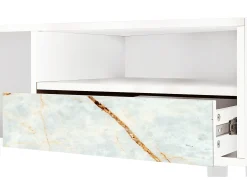 Móvel De Tv| Mueble de TV - 115х59х48 cm - T3 - Areiay Marble, Branco Bege