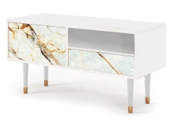 Móvel De Tv| Mueble de TV - 115х59х48 cm - T3 - Areiay Marble, Branco Bege