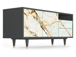 Online Mueble de TV - 125х56х41 cm - T7 - Areiay Marble, Antracite Cinza antracite