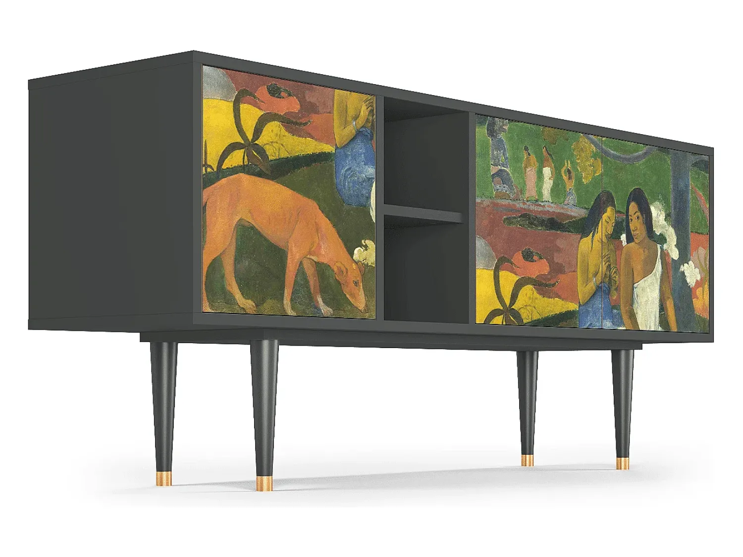 Móvel De Tv| Mueble de TV - 150х69х41 cm - T5 - Arearea , Antracite Cinza antracite