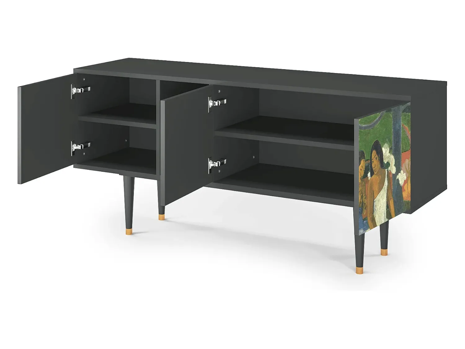 Móvel De Tv| Mueble de TV - 150х69х41 cm - T5 - Arearea , Antracite Cinza antracite