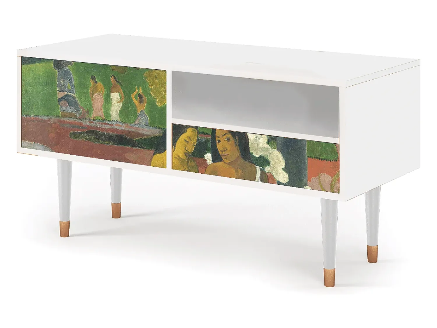 Móvel De Tv* Mueble de TV - 115х59х48 cm - T3 - Arearea , Branco Bege