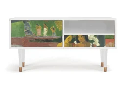 Móvel De Tv* Mueble de TV - 115х59х48 cm - T3 - Arearea , Branco Bege