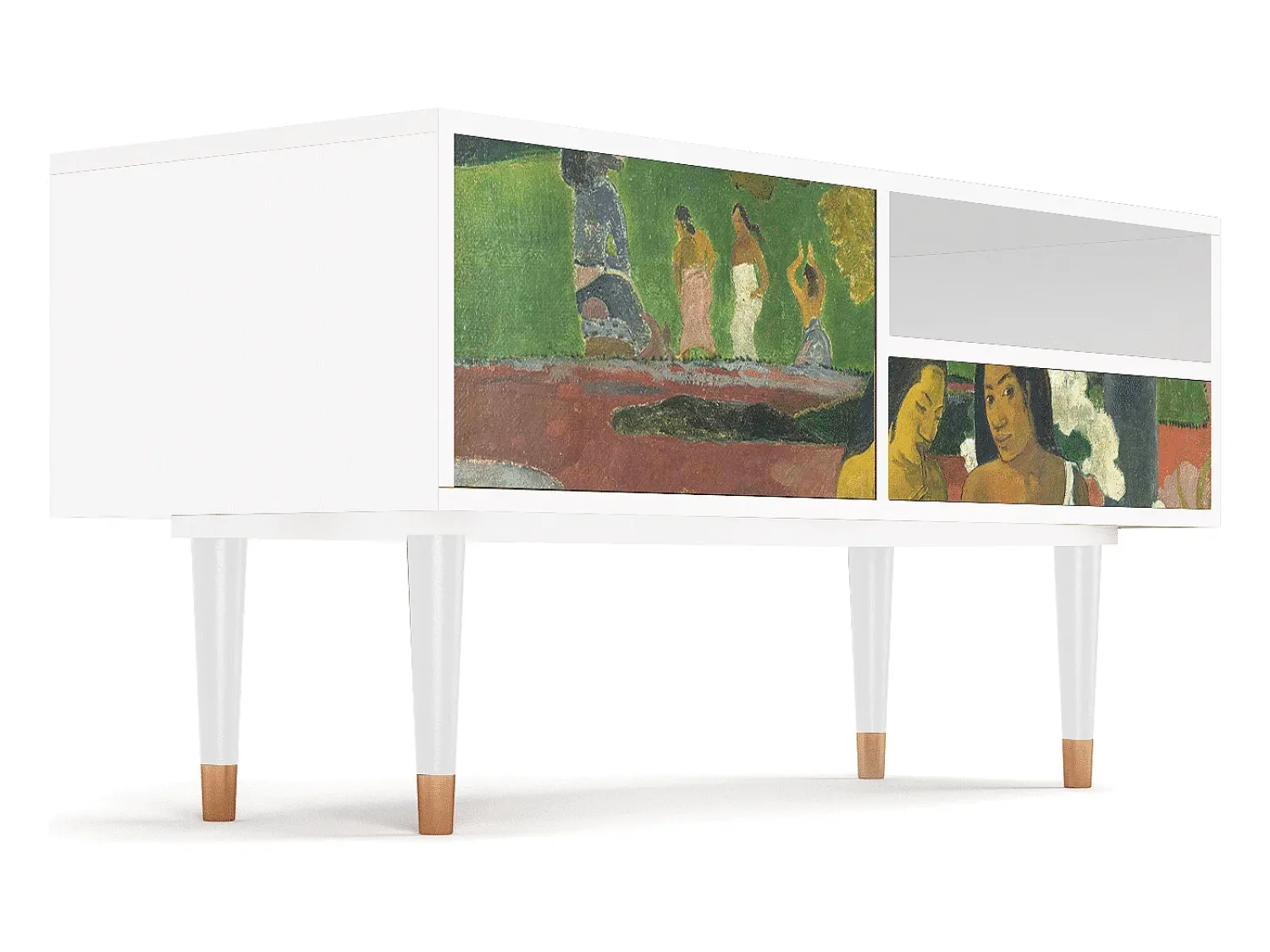 Móvel De Tv* Mueble de TV - 115х59х48 cm - T3 - Arearea , Branco Bege