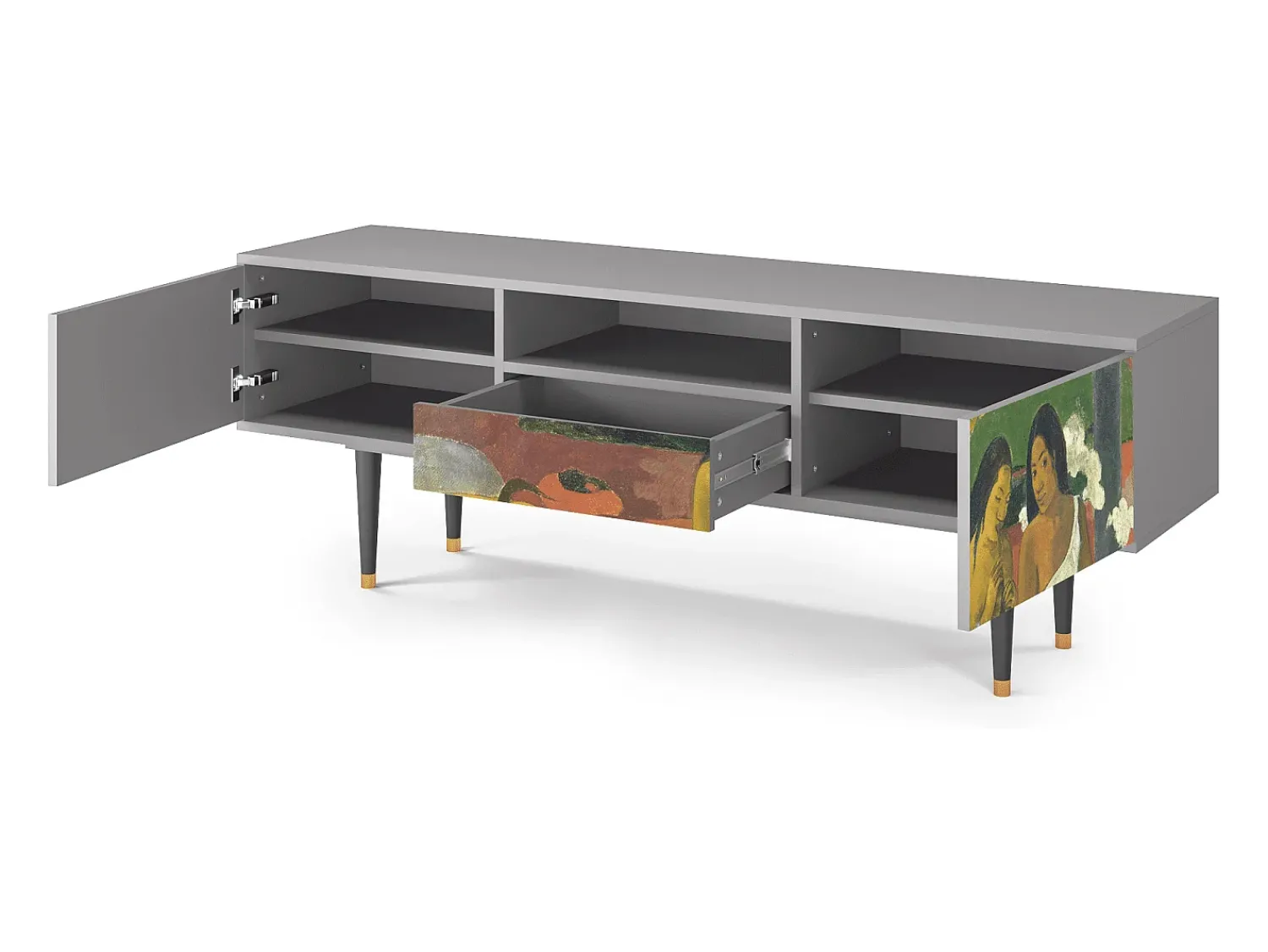 Móvel De Tv* Mueble de TV - 170х59х41 cm - T6 - Arearea , Cinza Cinzento