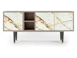 Móvel De Tv| Mueble de TV - 150х69х41 cm - T5 - Areiay Marble, Latte Bege