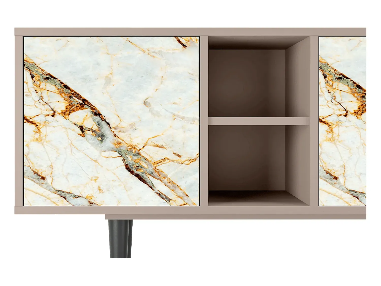 Móvel De Tv| Mueble de TV - 150х69х41 cm - T5 - Areiay Marble, Latte Bege