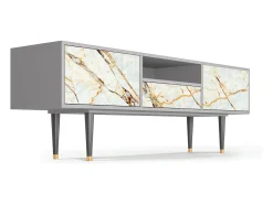 Móvel De Tv| Mueble de TV - 170х59х41 cm - T6 - Areiay Marble, Cinza Cinzento