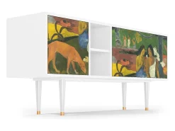 Móvel De Tv| Mueble de TV - 150х69х41 cm - T5 - Arearea , Branco Bege