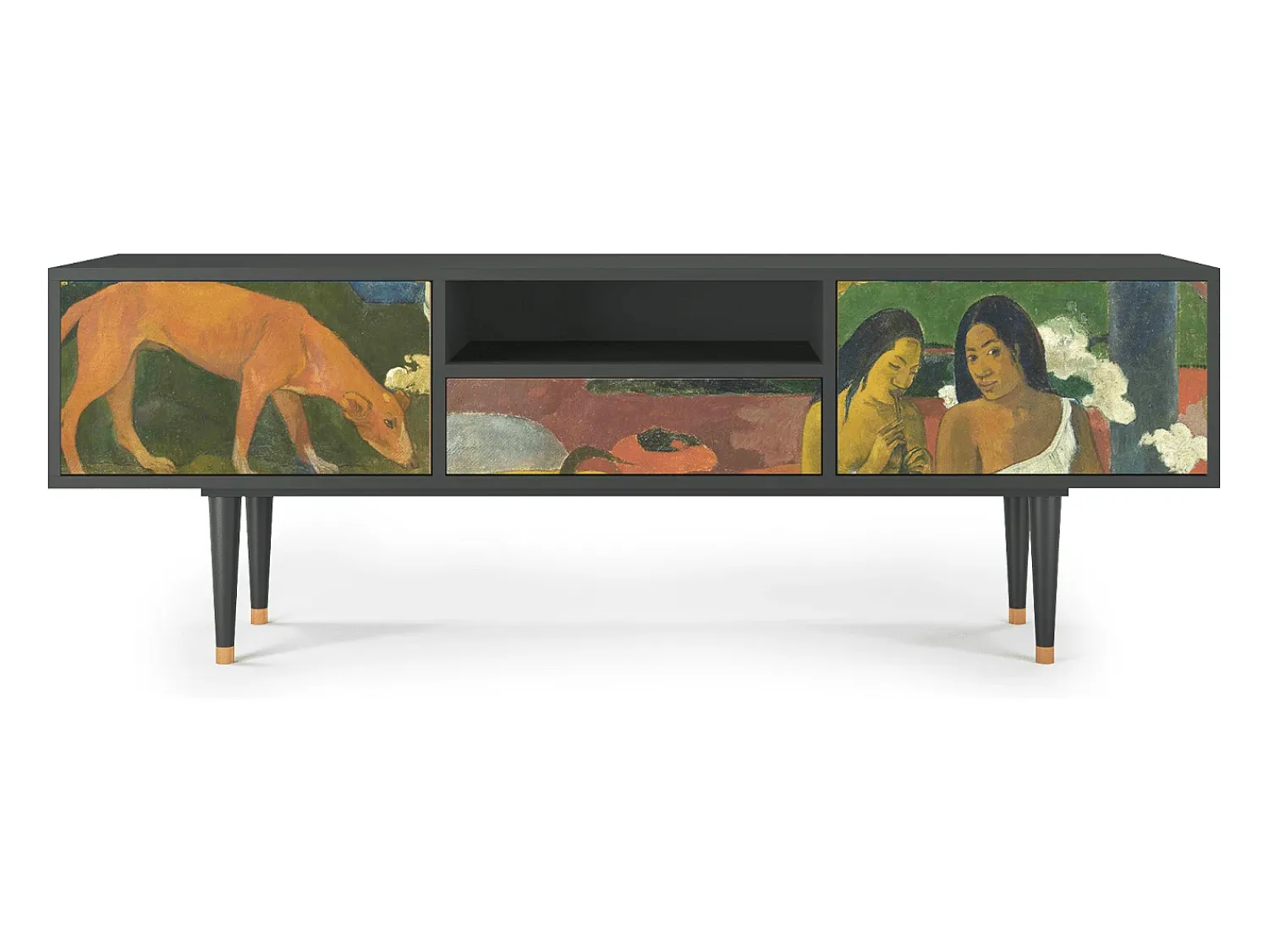 Móvel De Tv| Mueble de TV - 170х59х41 cm - T6 - Arearea , Antracite Cinza antracite