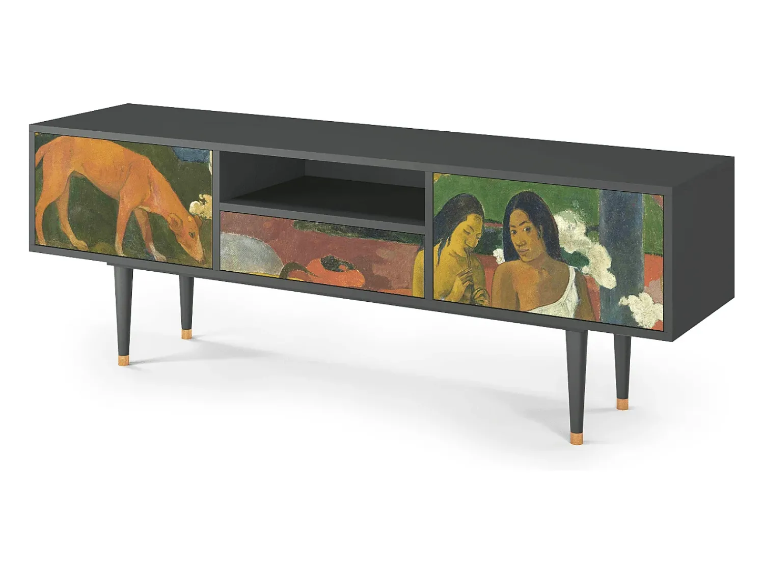 Móvel De Tv| Mueble de TV - 170х59х41 cm - T6 - Arearea , Antracite Cinza antracite