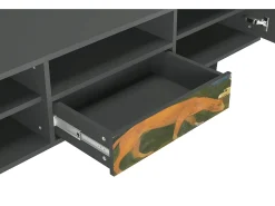 Móvel De Tv| Mueble de TV - 170х59х41 cm - T6 - Arearea , Antracite Cinza antracite
