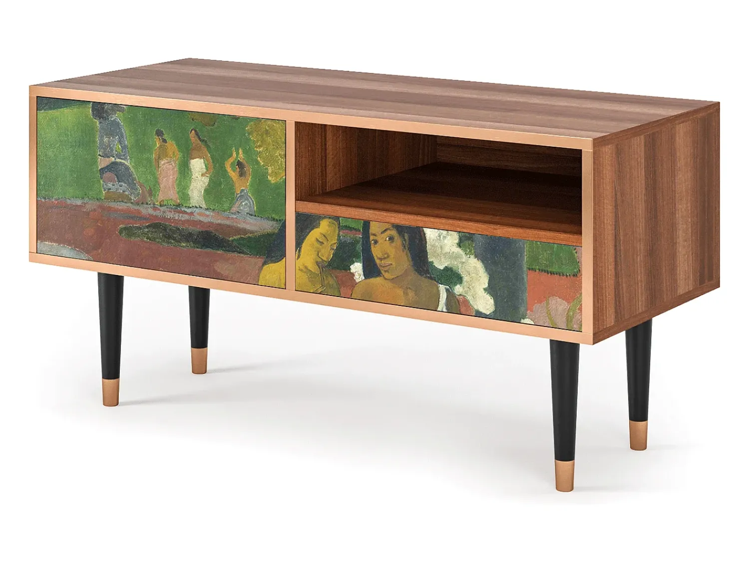Mueble de TV - 115х59х48 cm - T3 - Arearea , Nogueira Castanho