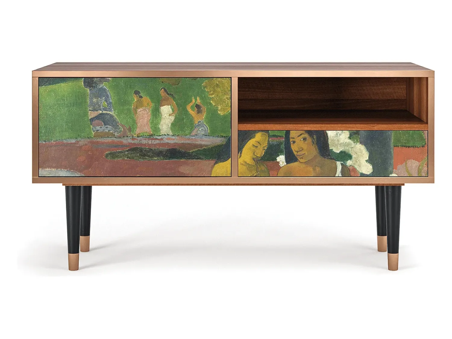 Mueble de TV - 115х59х48 cm - T3 - Arearea , Nogueira Castanho