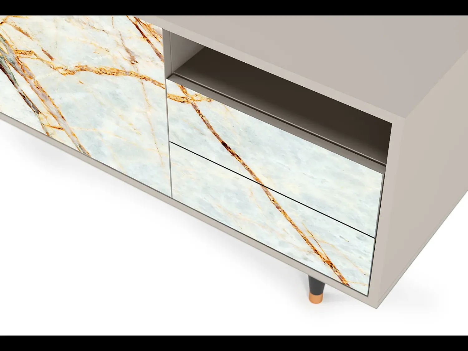 Móvel De Tv* Mueble de TV - 125х56х41 cm - T7 - Areiay Marble, Areia Bege