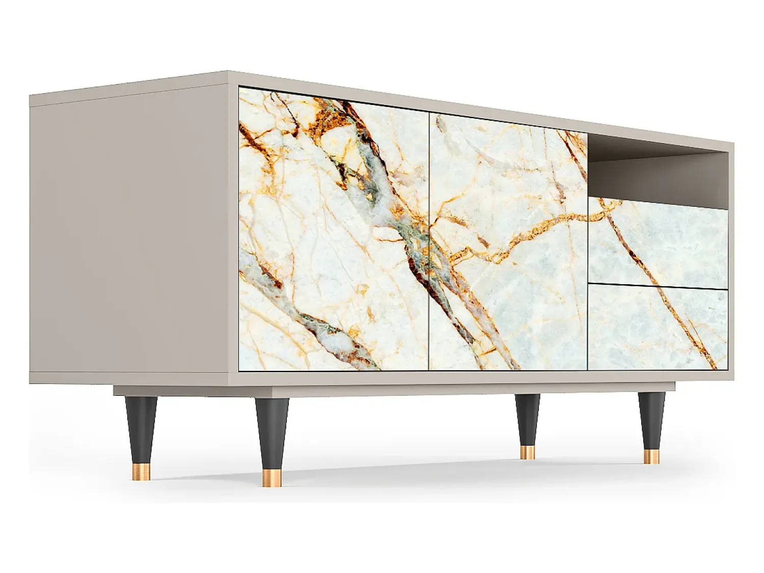 Móvel De Tv* Mueble de TV - 125х56х41 cm - T7 - Areiay Marble, Areia Bege