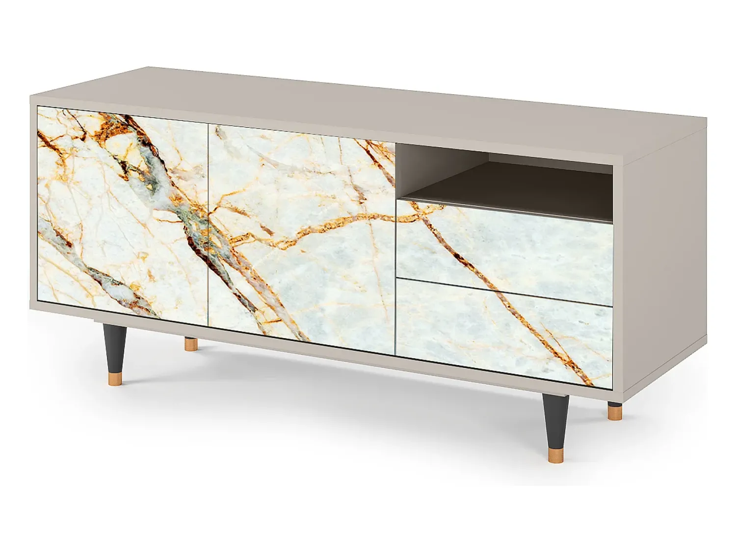 Móvel De Tv* Mueble de TV - 125х56х41 cm - T7 - Areiay Marble, Areia Bege