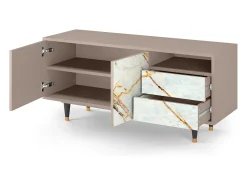 Móvel De Tv| Mueble de TV - 125х56х41 cm - T7 - Areiay Marble, Latte Bege