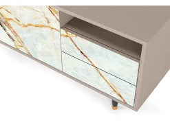 Móvel De Tv| Mueble de TV - 125х56х41 cm - T7 - Areiay Marble, Latte Bege