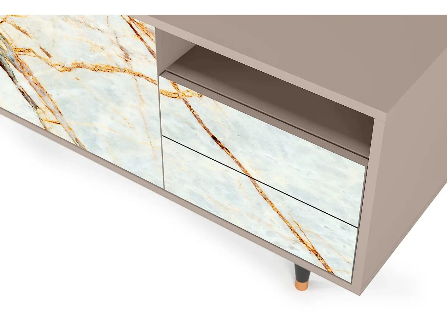 Móvel De Tv| Mueble de TV - 125х56х41 cm - T7 - Areiay Marble, Latte Bege