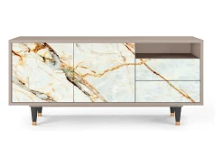 Móvel De Tv| Mueble de TV - 125х56х41 cm - T7 - Areiay Marble, Latte Bege