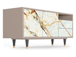 Móvel De Tv| Mueble de TV - 125х56х41 cm - T7 - Areiay Marble, Latte Bege