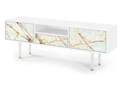 Móvel De Tv| Mueble de TV - 170х59х41 cm - T6 - Areiay Marble, Branco Bege