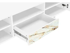 Móvel De Tv| Mueble de TV - 170х59х41 cm - T6 - Areiay Marble, Branco Bege