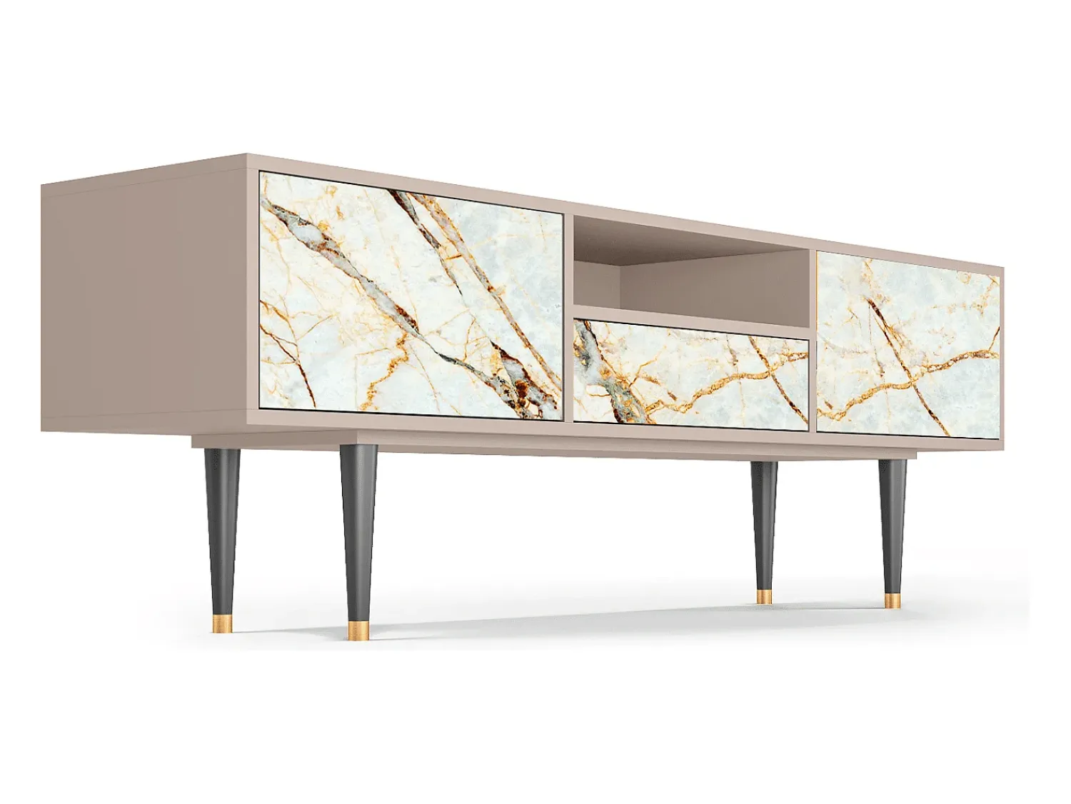 Móvel De Tv| Mueble de TV - 170х59х41 cm - T6 - Areiay Marble, Latte Bege