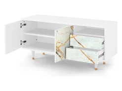 Mueble de TV - 125х56х41 cm - T7 - Areiay Marble, Branco^ Móvel De Tv