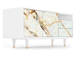 Mueble de TV - 125х56х41 cm - T7 - Areiay Marble, Branco^ Móvel De Tv