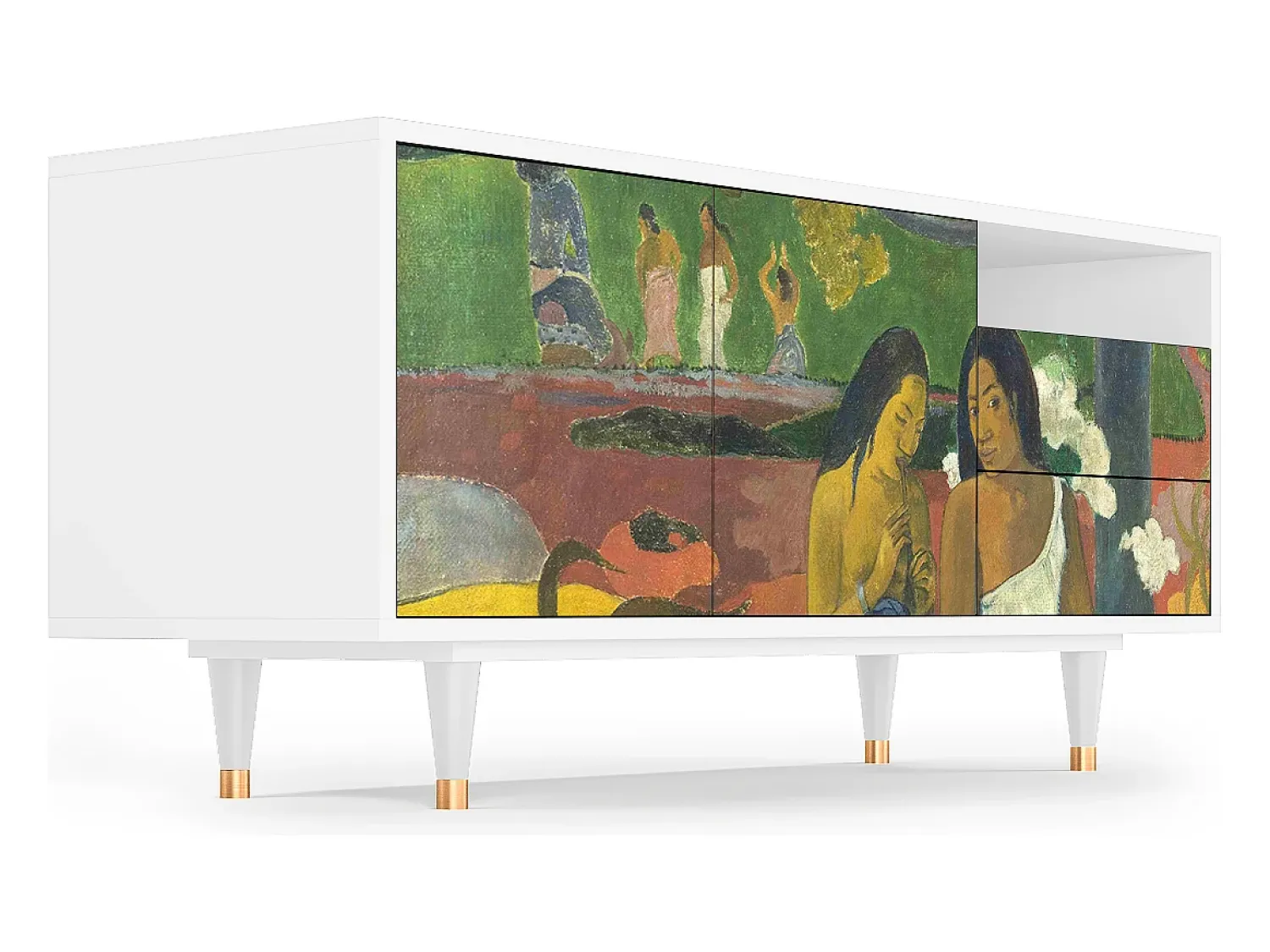 Móvel De Tv| Mueble de TV - 125х56х41 cm - T7 - Arearea , Branco Bege