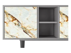 Móvel De Tv* Mueble de TV - 150х69х41 cm - T5 - Areiay Marble, Cinza Cinzento