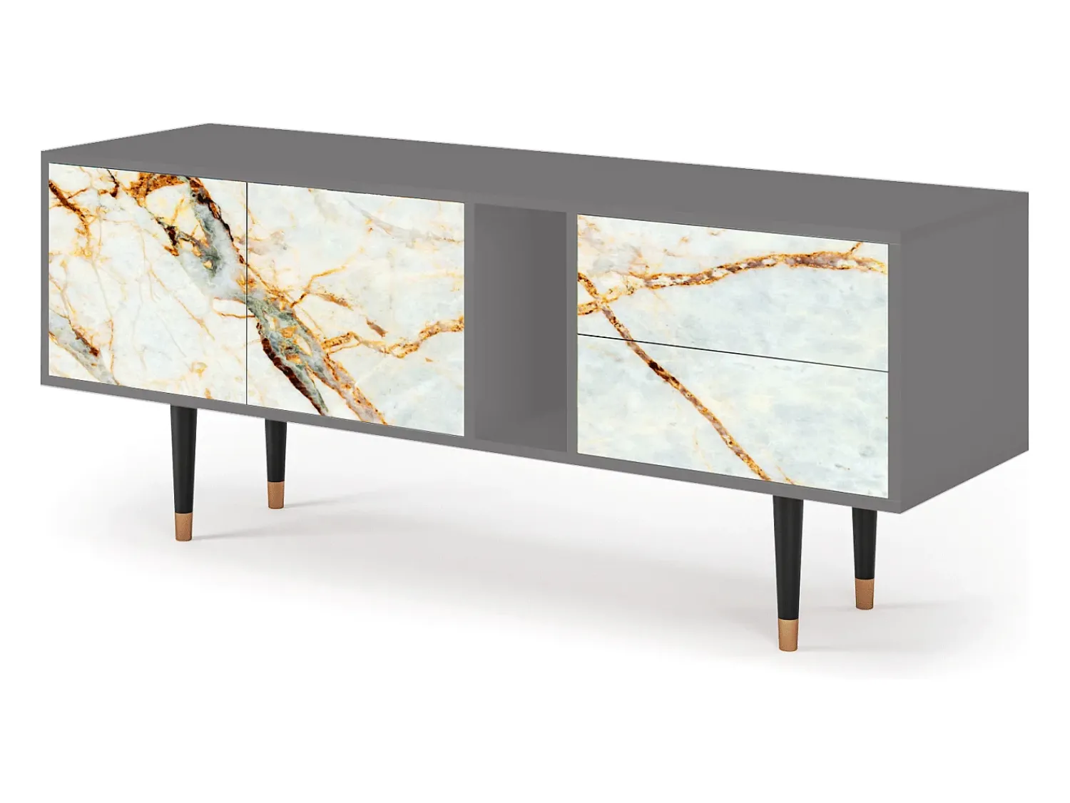 Online Mueble de TV - 170х69х48 cm - T1 - Areiay Marble, Cinza Cinzento