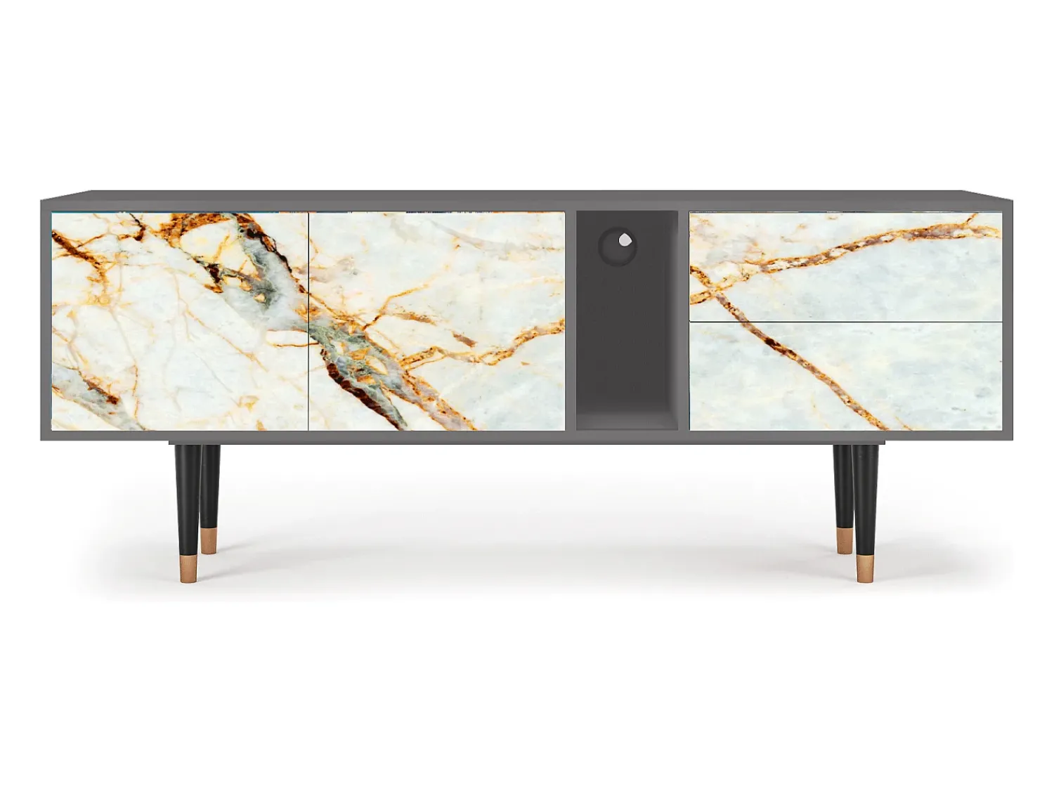Online Mueble de TV - 170х69х48 cm - T1 - Areiay Marble, Cinza Cinzento